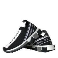 Dolce & Gabbana Black White Slip On Sorrento Sneakers Shoes