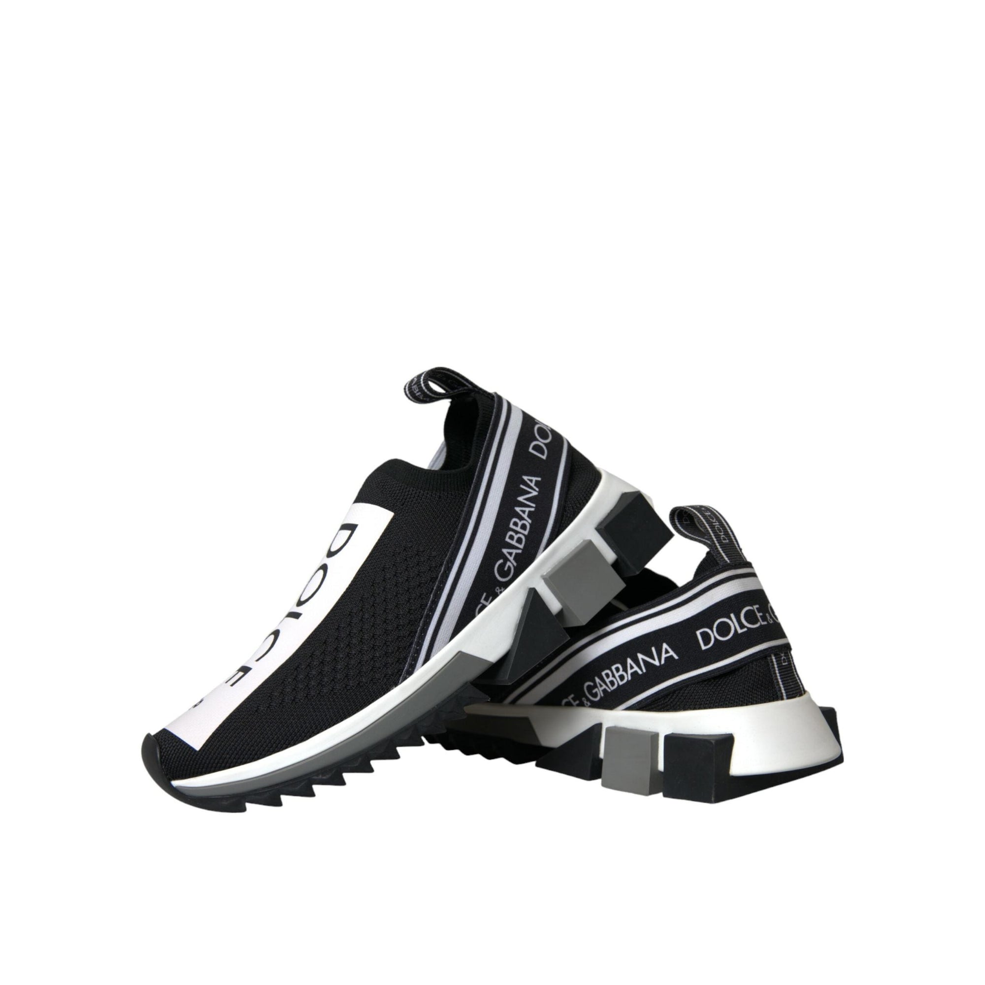 Dolce &amp; Gabbana Black White Slip On Sorrento Sneakers Shoes