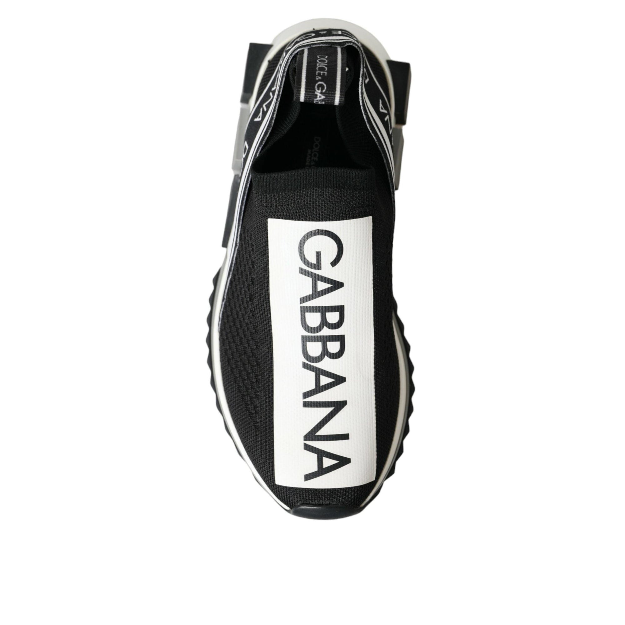 Dolce &amp; Gabbana Black White Slip On Sorrento Sneakers Shoes