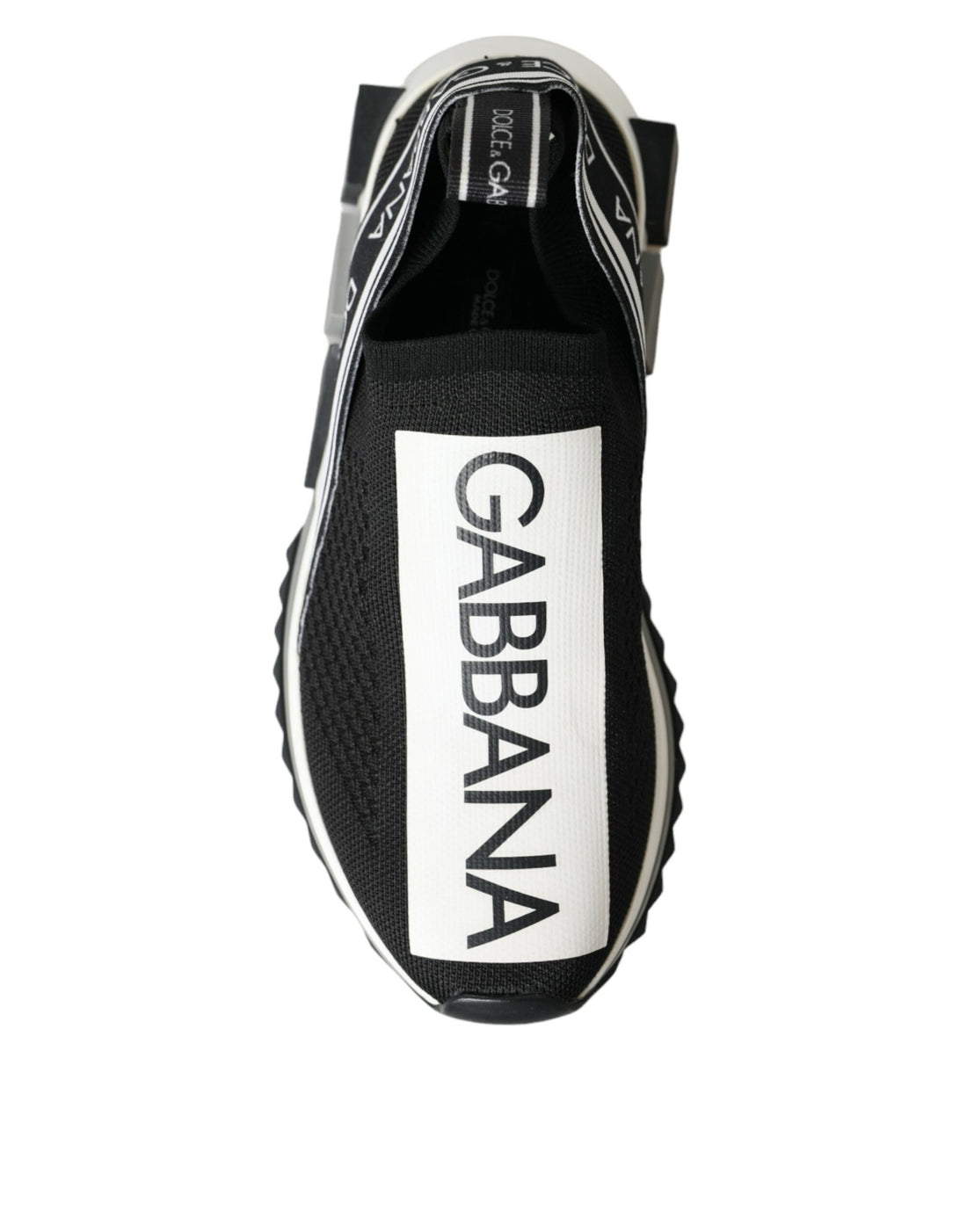 Dolce & Gabbana Black White Slip On Sorrento Sneakers Shoes