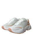 Dolce & Gabbana White Peach DAYMASTER Leather Sneakers Shoes