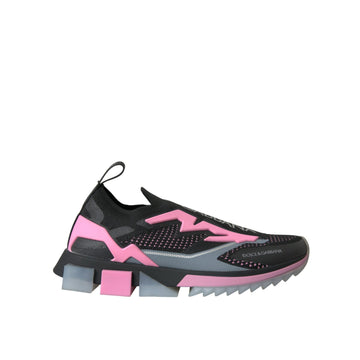 Dolce & Gabbana Black Pink Slip On Sorrento Sneakers Shoes