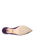 Dolce & Gabbana Purple Taormina Lace Crystal Heel Pumps Shoes