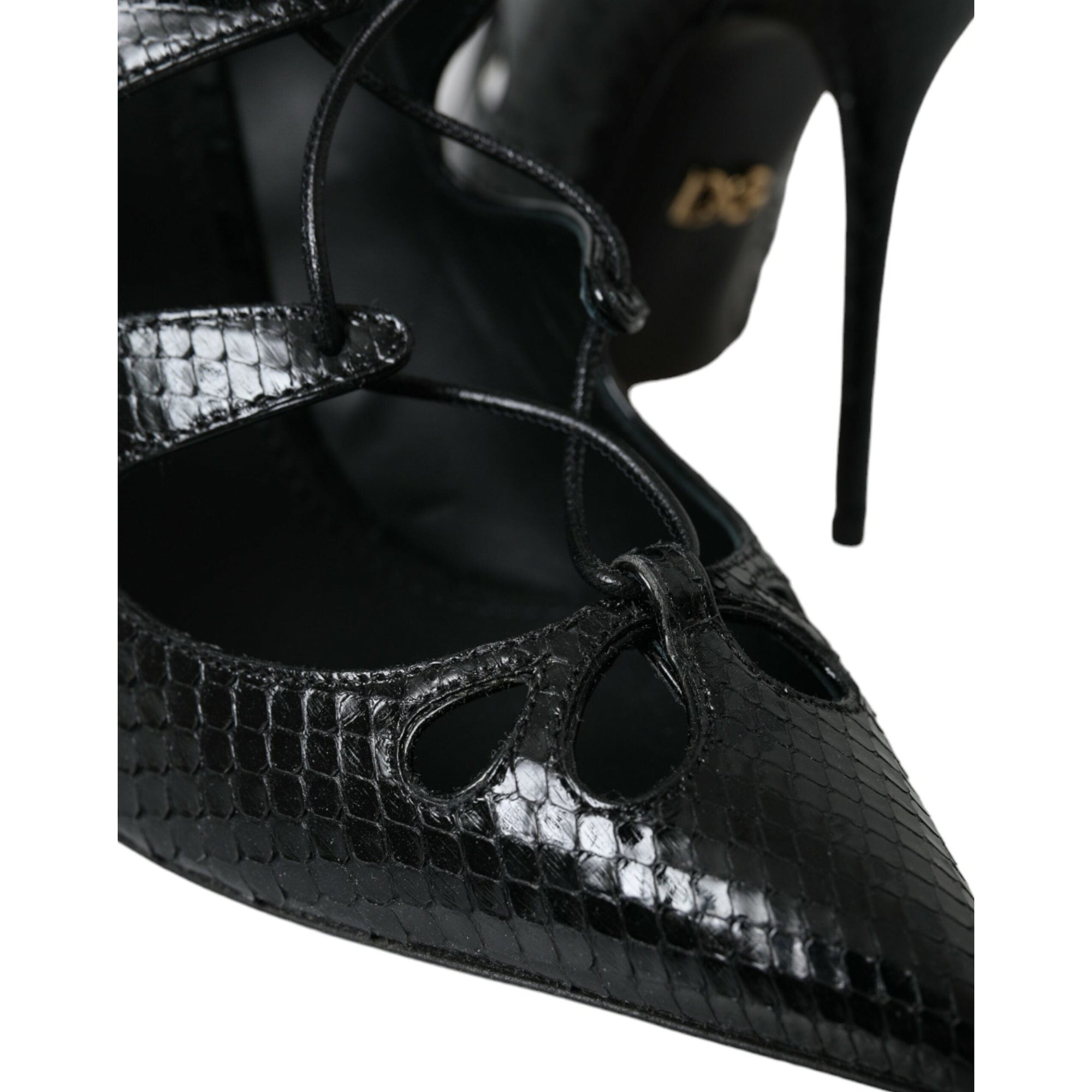 Dolce &amp; Gabbana Black Python Leather Mary Jane Pumps Shoes