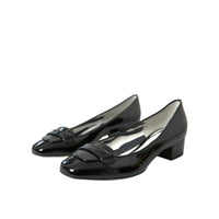 Dolce & Gabbana Black Patent Leather Block Heels Pumps Shoes