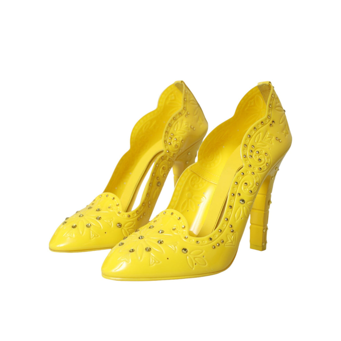 Dolce & Gabbana Yellow Crystal CINDERELLA Heels Pumps Shoes