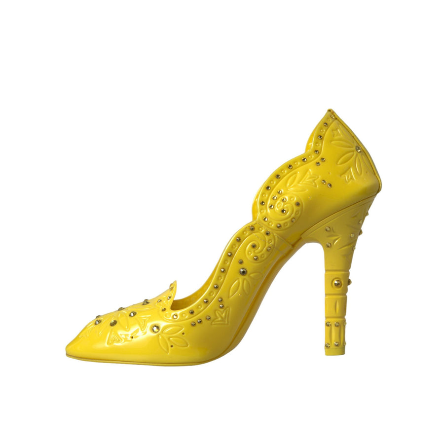 Dolce & Gabbana Yellow Crystal CINDERELLA Heels Pumps Shoes