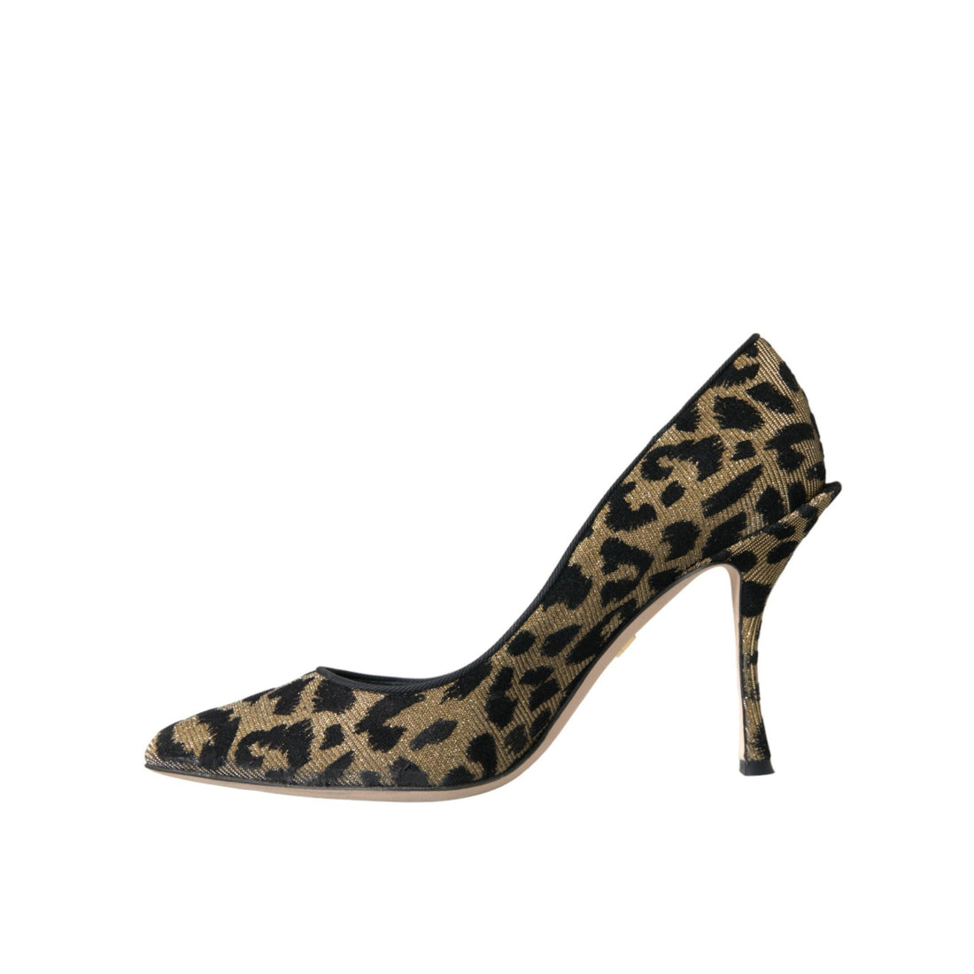 Dolce & Gabbana Black Gold Leopard Lurex Heels Pumps Shoes