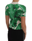 Dolce & Gabbana Green Banana Print Silk Polo T-shirt