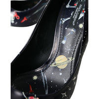 Dolce & Gabbana Blue Space Robot Leather Heels Pumps Shoes