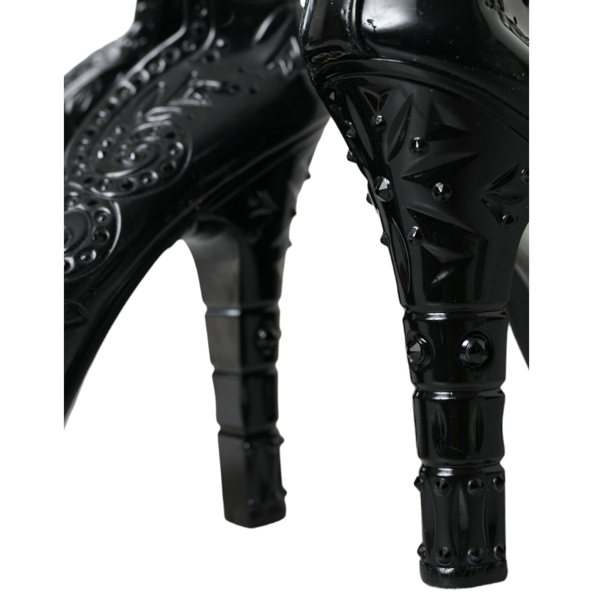 Dolce &amp; Gabbana Black Crystal CINDERELLA Heels Pumps Shoes