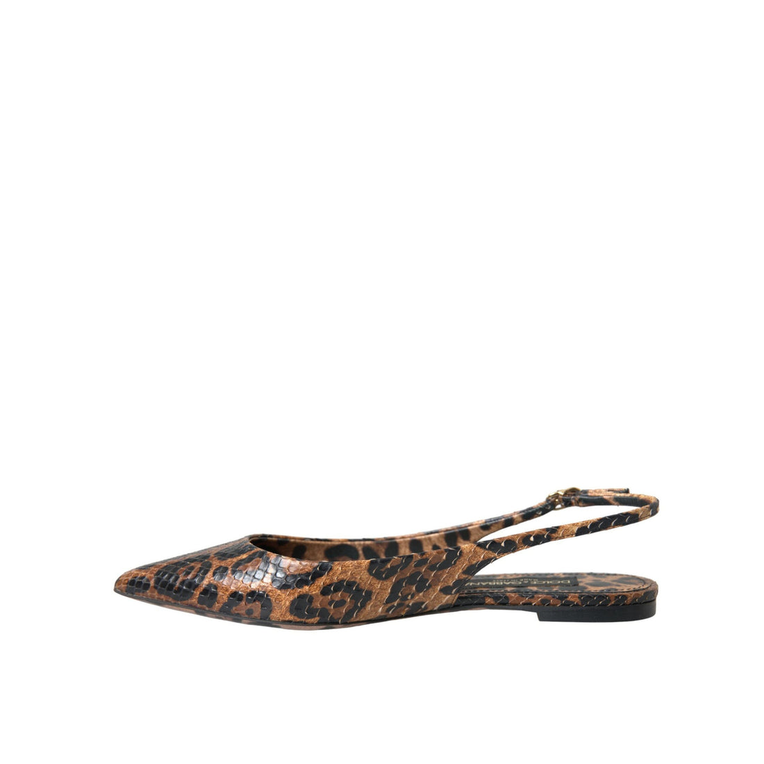 Dolce & Gabbana Brown Leopard Exotic Skin Slingback Shoes