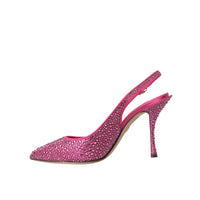 Dolce & Gabbana Pink Slingbacks Crystal Pumps Shoes