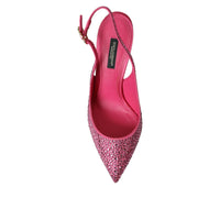 Dolce & Gabbana Pink Slingbacks Crystal Pumps Shoes