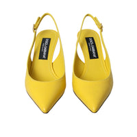 Dolce & Gabbana Yellow Leather Slingbacks Heels Shoes