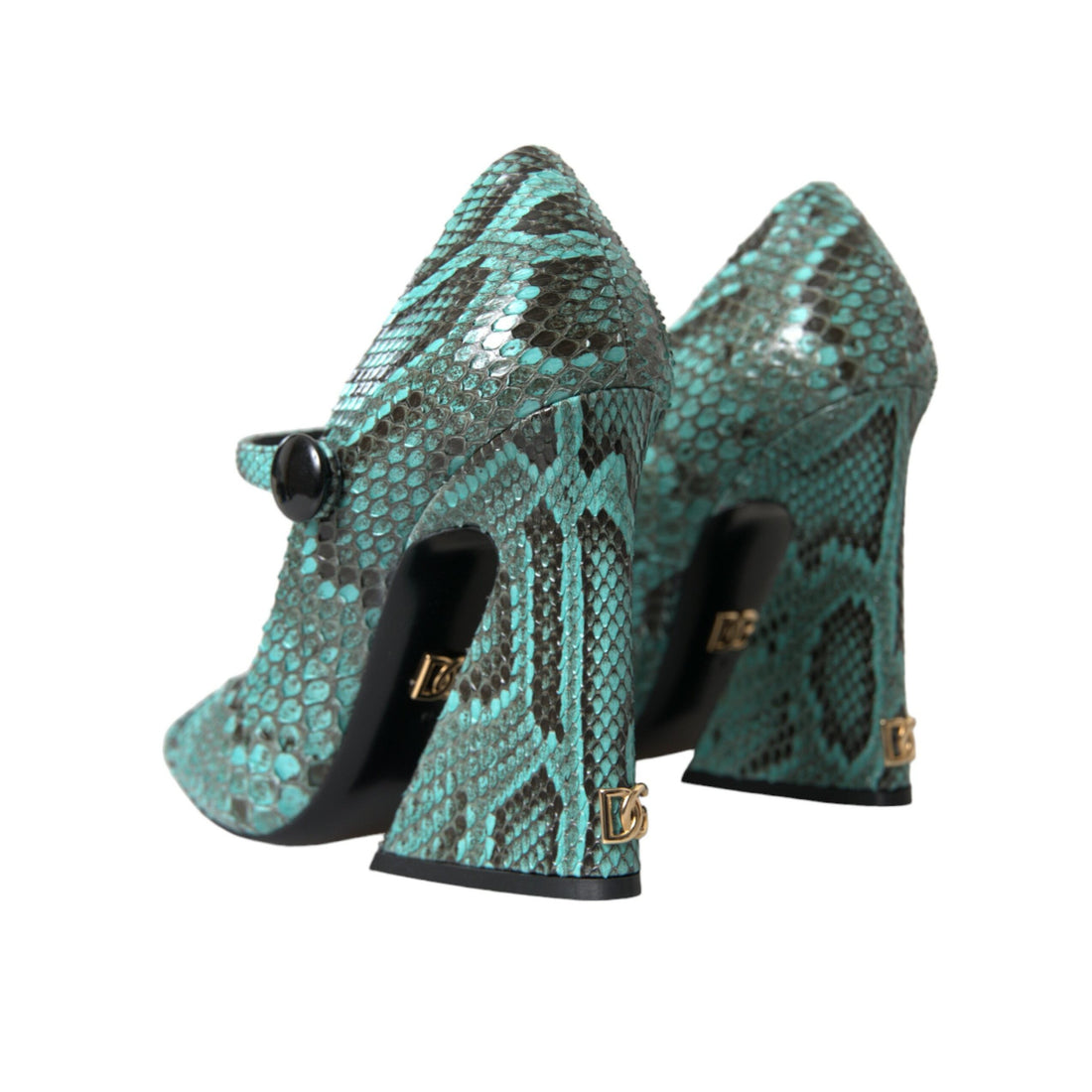 Dolce & Gabbana Aqua Python Leather Mary Jane Pumps Shoes