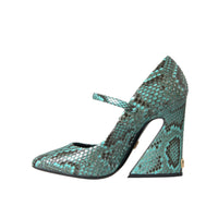 Dolce & Gabbana Aqua Python Leather Mary Jane Pumps Shoes