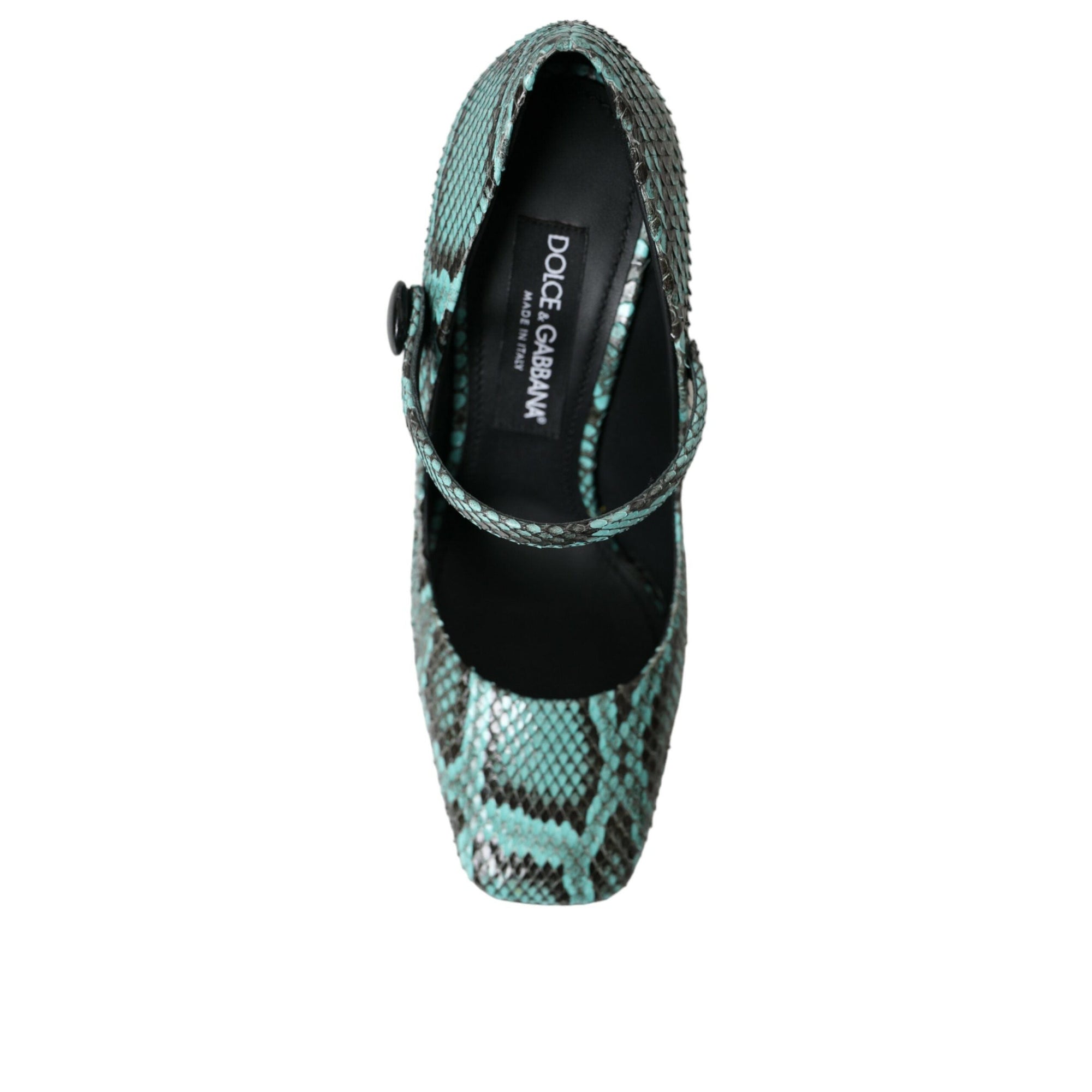 Dolce &amp; Gabbana Aqua Python Leather Mary Jane Pumps Shoes