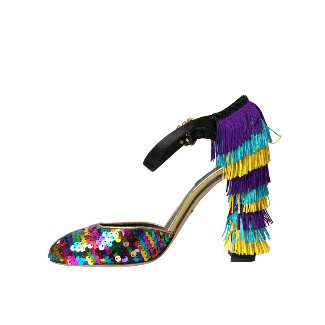 Dolce & Gabbana Multicolor Sequin Crystal Mary Jane Shoes