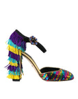 Dolce & Gabbana Multicolor Sequin Crystal Mary Jane Shoes
