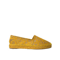 Dolce & Gabbana Yellow Taormina Lace Espadrille Loafers Flats Shoes