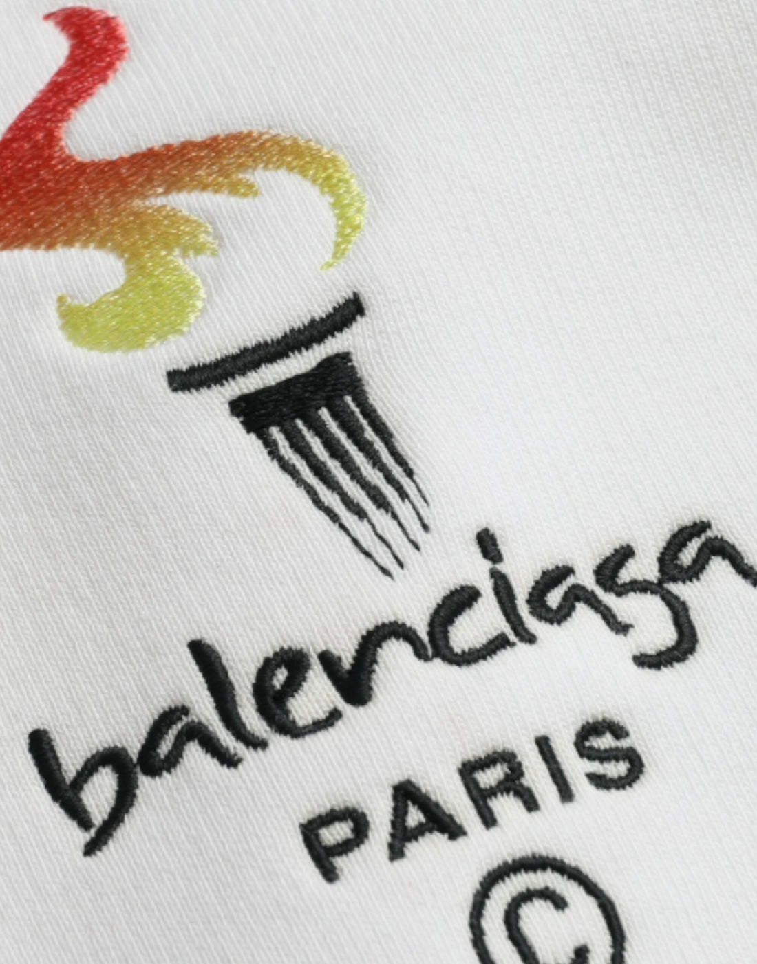 Balenciaga White Cotton Logo Hooded Pullover Sweatshirt Sweater