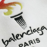 Balenciaga White Cotton Logo Hooded Pullover Sweatshirt Sweater