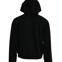 Balenciaga Black Cotton Logo Hooded Pullover Sweatshirt Sweater