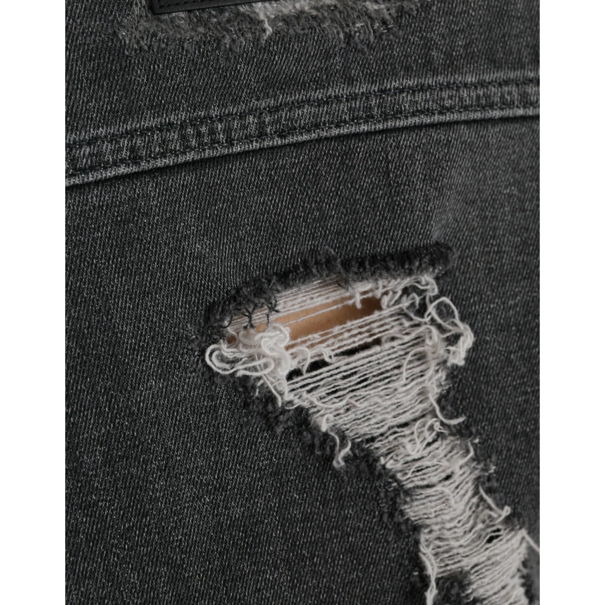 Dolce &amp; Gabbana Dark Gray Cotton Stretch Cropped Denim Jacket