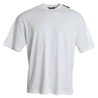 Balenciaga Off White Cotton Jersey Round Neck T-shirt