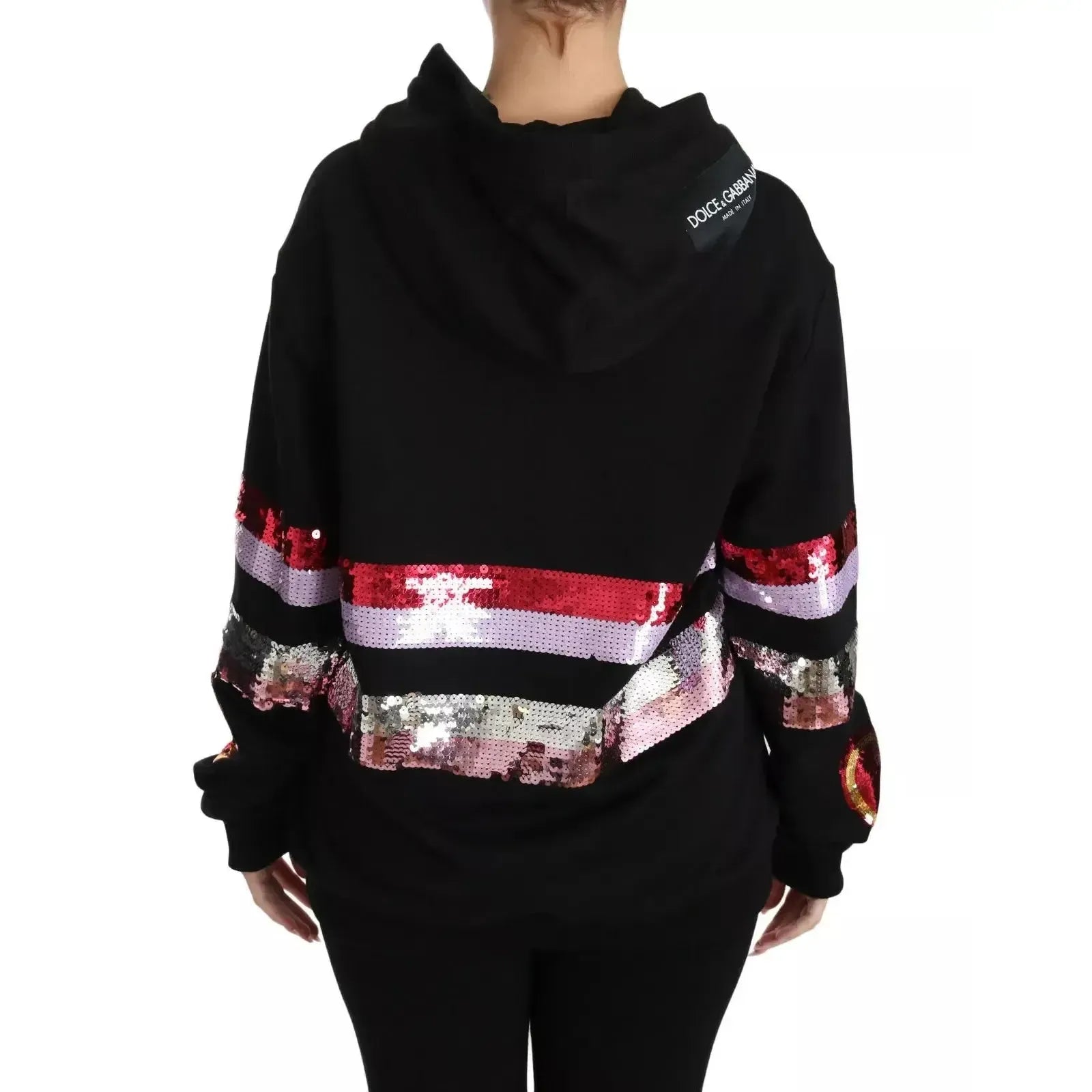 Dolce &amp; Gabbana DG Sequined Hooded Pullover Sweater