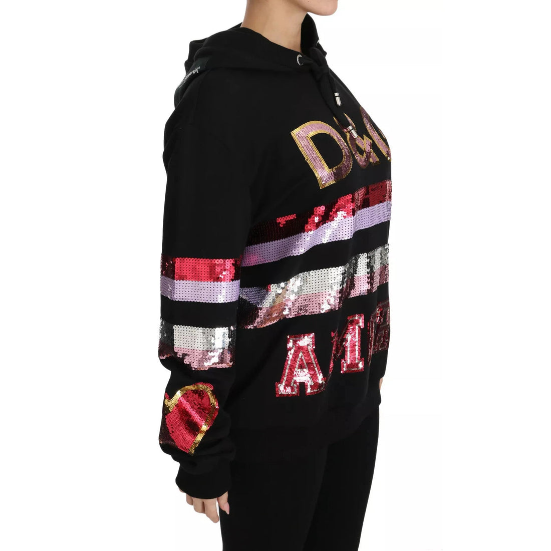 Dolce & Gabbana DG Sequined Hooded Pullover Sweater