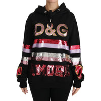 Dolce & Gabbana DG Sequined Hooded Pullover Sweater