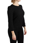 Dolce & Gabbana Black Lace Long Sleeves Blouse STAFF Top
