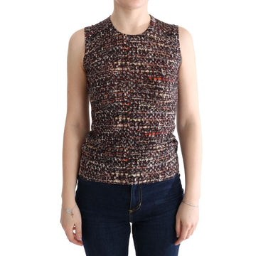 Dolce & Gabbana Sleeveless Multicolor Knit Wool Top