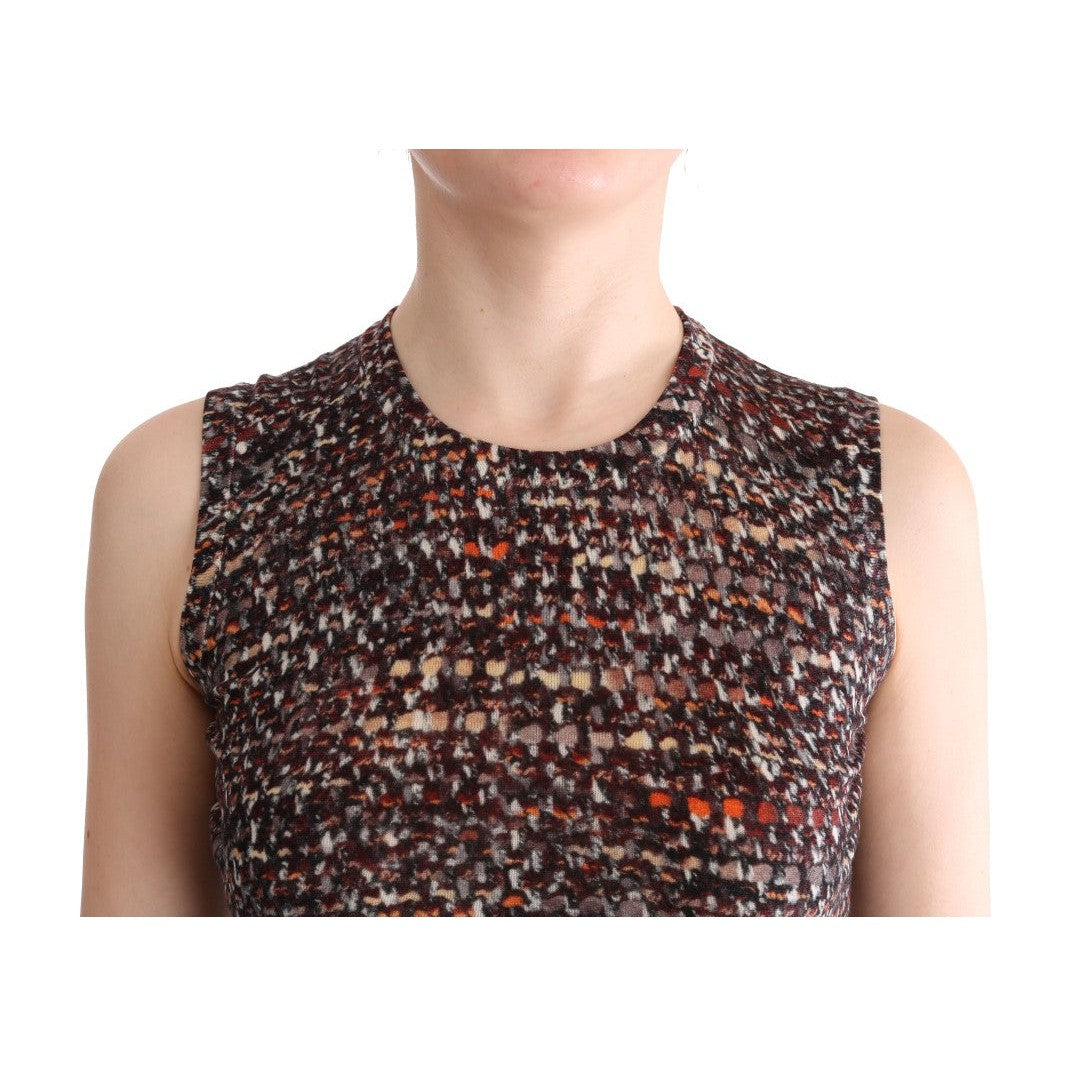 Dolce & Gabbana Sleeveless Multicolor Knit Wool Top