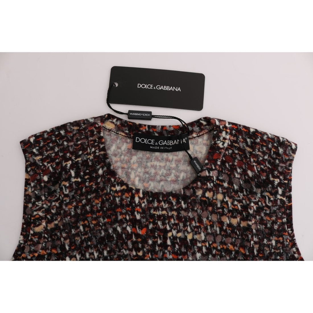 Dolce & Gabbana Sleeveless Multicolor Knit Wool Top