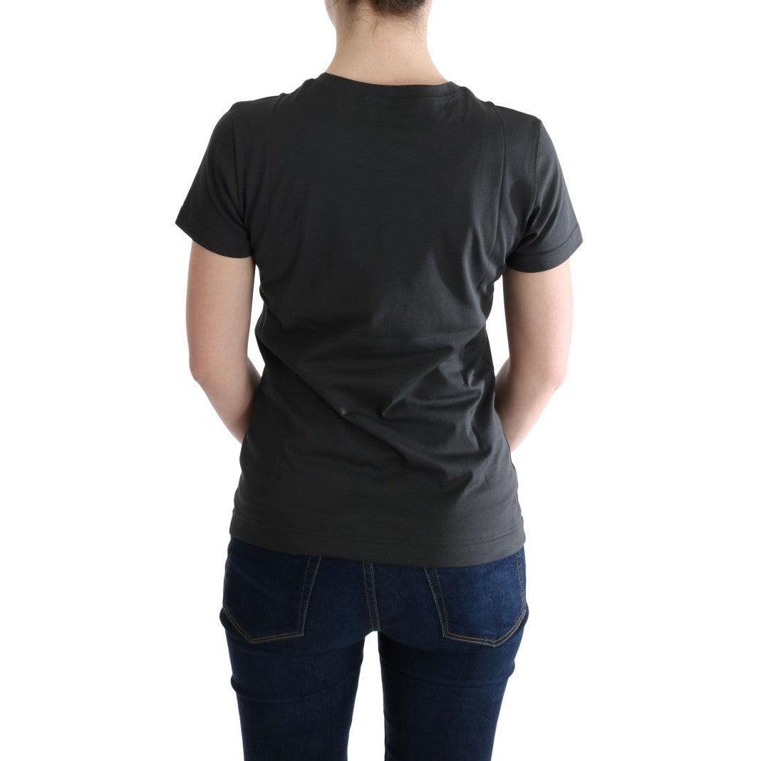 Dolce &amp; Gabbana Elegant Gray Cotton Tee with Exclusive Print