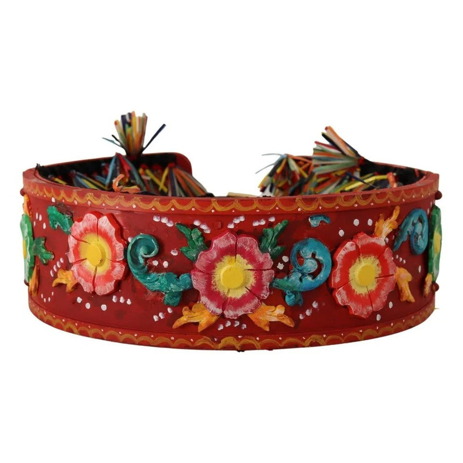 Dolce & Gabbana Multicolor Floral Wide Waist Carretto Belt