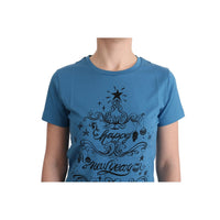 Dolce & Gabbana Chic Blue Cotton Tee with 2017 Print