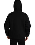Dolce & Gabbana Black Cotton Hooded Logo Bomber Jacket