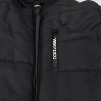 Dolce & Gabbana Black Nylon Hooded Parka Coat Winter Jacket