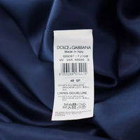 Dolce & Gabbana Blue Satin Silk Waist Belt Robe Jacket