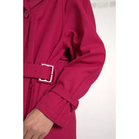 Dolce & Gabbana Dark Pink Double Breasted Trench Coat Jacket