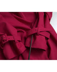 Dolce & Gabbana Dark Pink Double Breasted Trench Coat Jacket