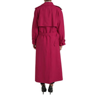 Dolce & Gabbana Dark Pink Double Breasted Trench Coat Jacket