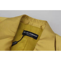 Dolce & Gabbana Gold Satin Long Sleeves Blazer Coat Jacket