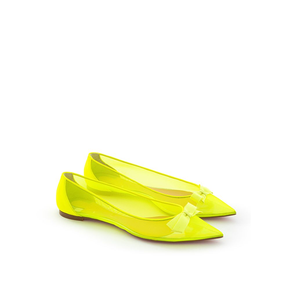 Christian Louboutin Sunshine Yellow Mesh Flat Elegance