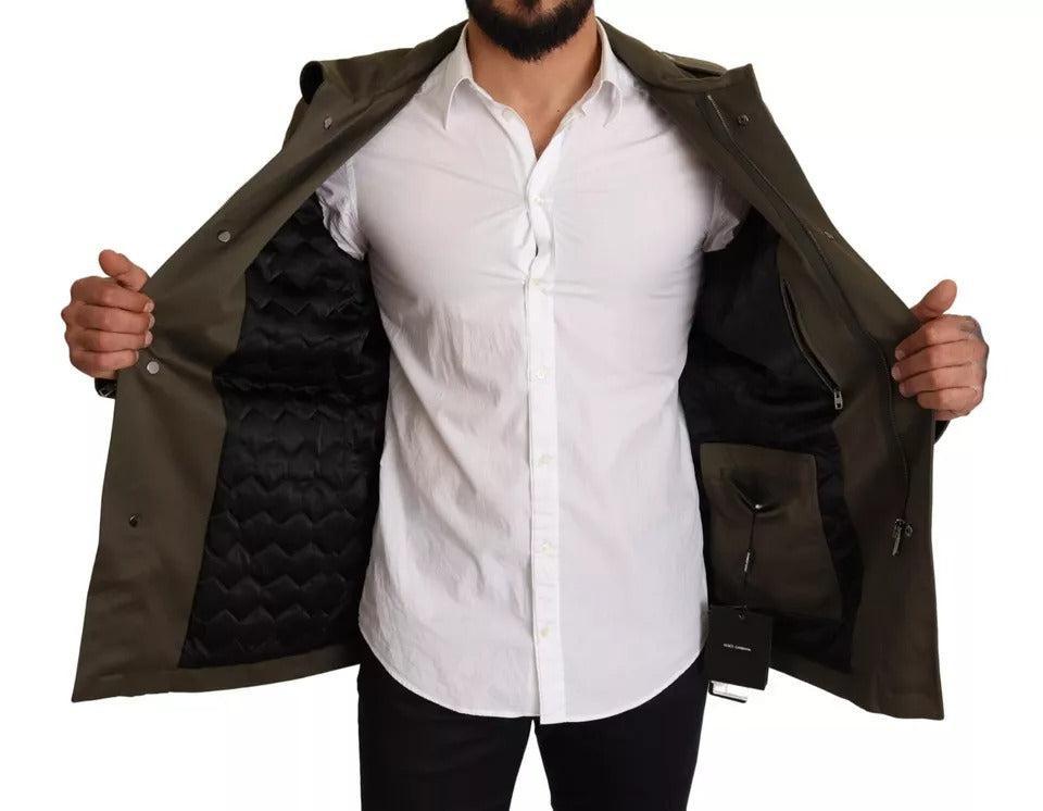 Dolce &amp; Gabbana Green Cotton DG Love Blouson Coat Jacket