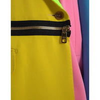 Dolce & Gabbana Multicolor Patchwork Peak Lapel Coat Jacket